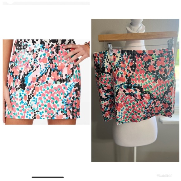 Lilly Pulitzer Dresses & Skirts - Lilly Pulitzer Tate Cameo White Sweet
Nothings Sequin Floral Mini Skirt 12
